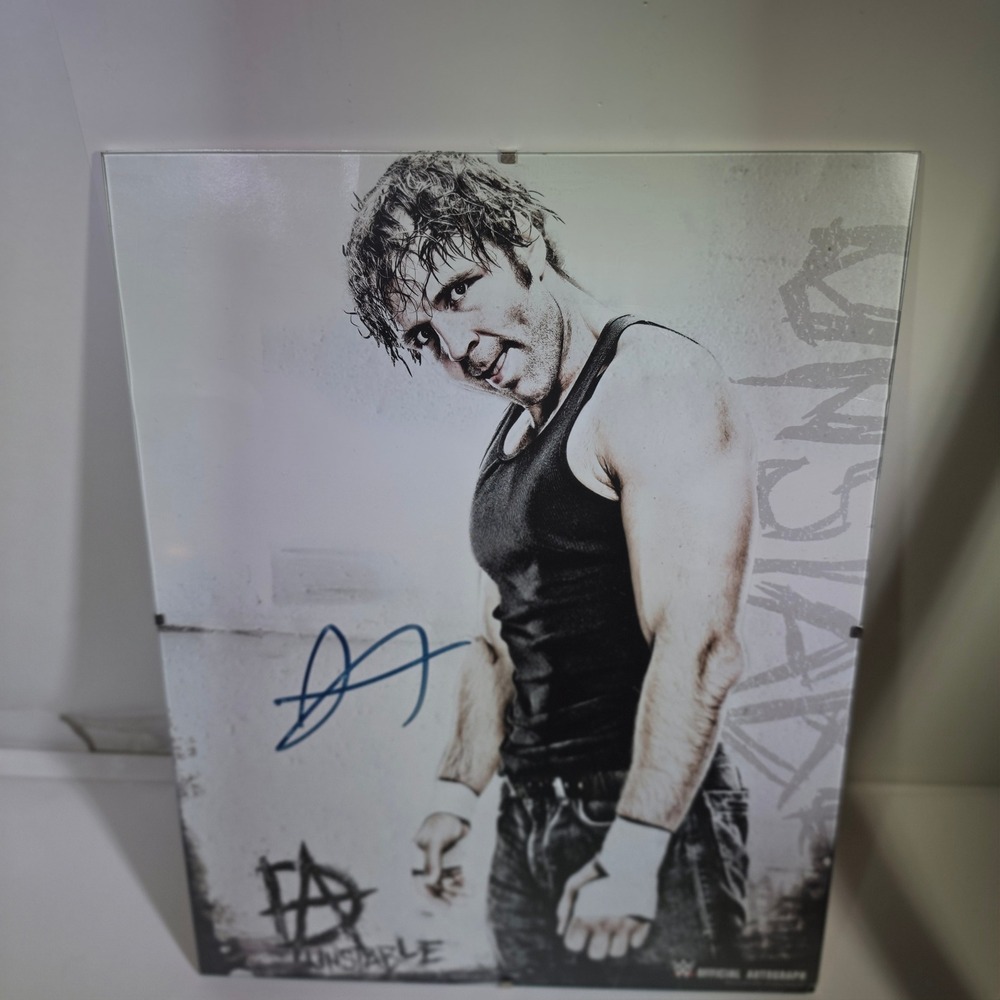 WWE Dean Ambrose Official Signed Acrylic Plaque Autograph Jon Moxley Shield 1114